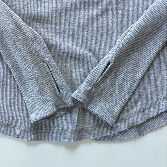 FREE PEOPLE MOVEMENT *GREY* Laura Long Sleeve Rib Top by at Free People Small - Picture 10 of 12